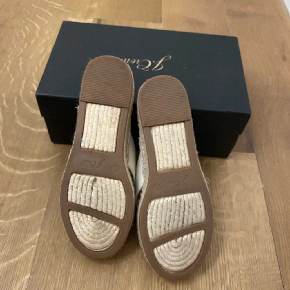 J Crew Thick Cross-Strap Leather Espadrilles
